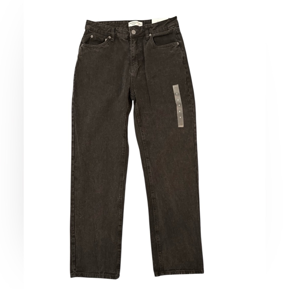 NWT black high rise straight jeans